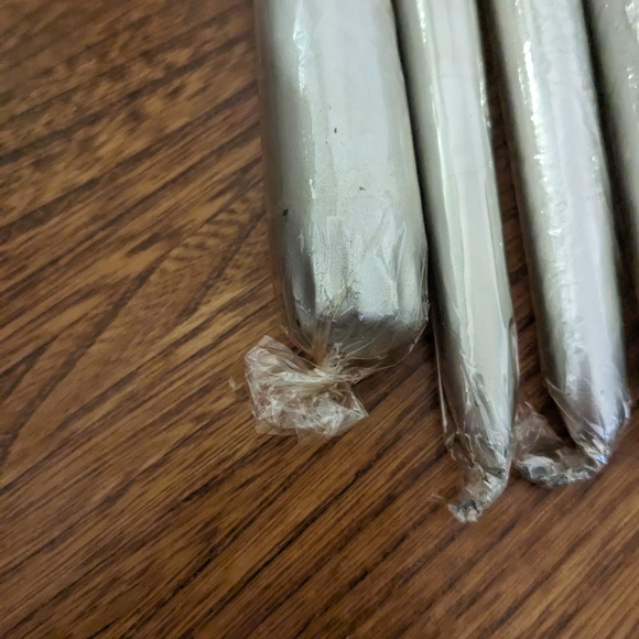 Vintage 1960s silver long tapered candles - two sets - Picture 3 of 7